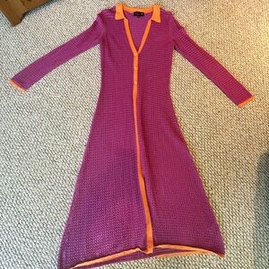 dELiA*s Open Knit Button Front Maxi Cardigan